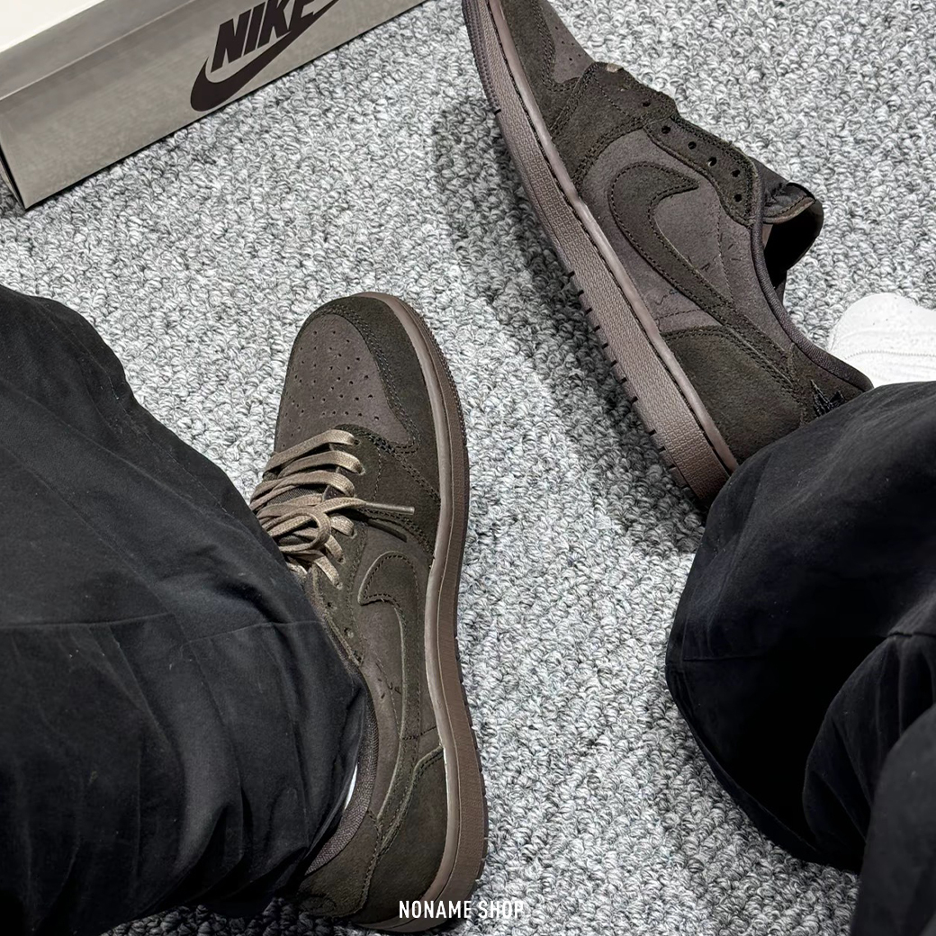 NIKE X TRAVIS SCOTT AIR JORDAN 1 LOW OG "VELVET BROWN" 絲絨 摩卡 黑棕 倒勾 (男款)