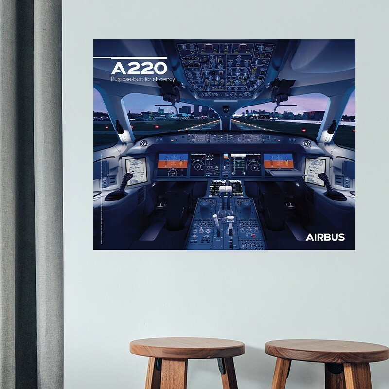 AIRBUS A220 駕駛艙視圖海報