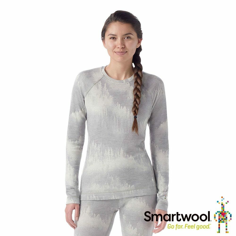 Smartwool Women's Classic Thermal Merino Base Layer Crew 女款 美麗諾羊毛圓領長袖上衣 排汗衣 底層衣 霧森淺灰 SW016370M74 [HappyOutdoor]