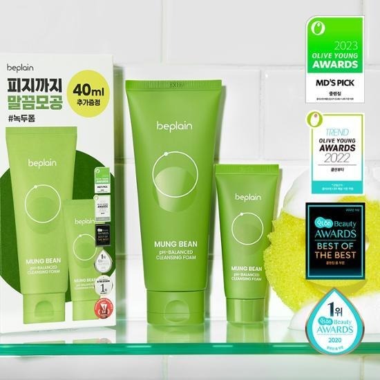 Beplain Mung Bean pH-Balanced Cleansing Foam 160ml (+40ml) 弱酸性綠豆洗面奶