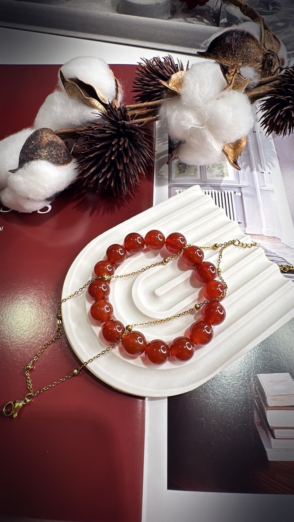 紅瑪瑙手串｜天然紅瑪瑙能量飾品 招財開運 氣場守護 禮盒推薦