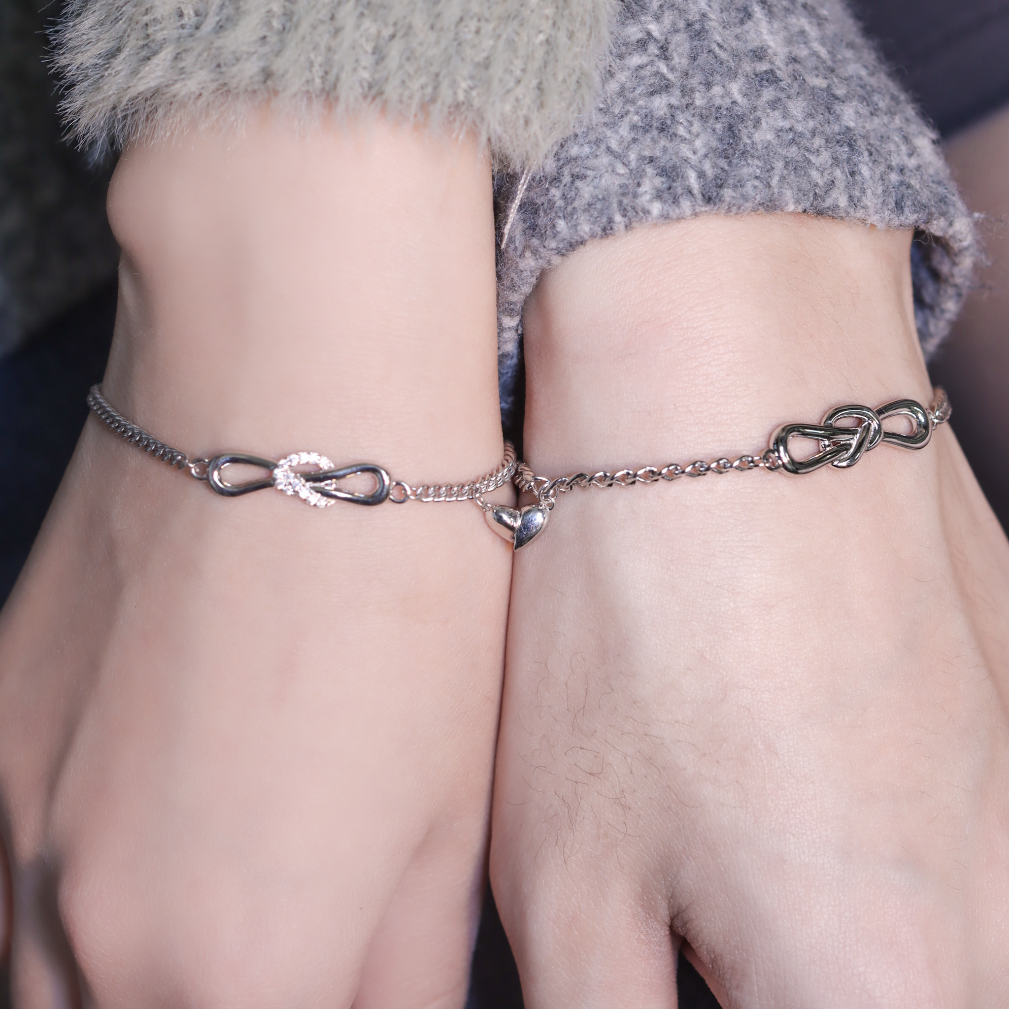 | 925純銀・白金 | 無盡愛意結情侶手鏈 （男款 /女款） | BR1274 |