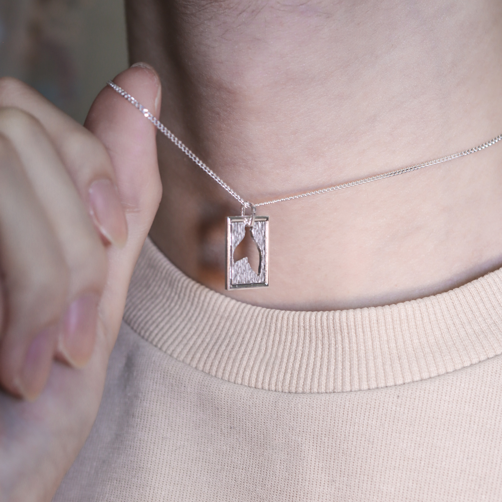 | 925純銀・厚鍍白金 | 保持相愛的勇氣情侶項鍊 (男款/女款) | NE1321 |