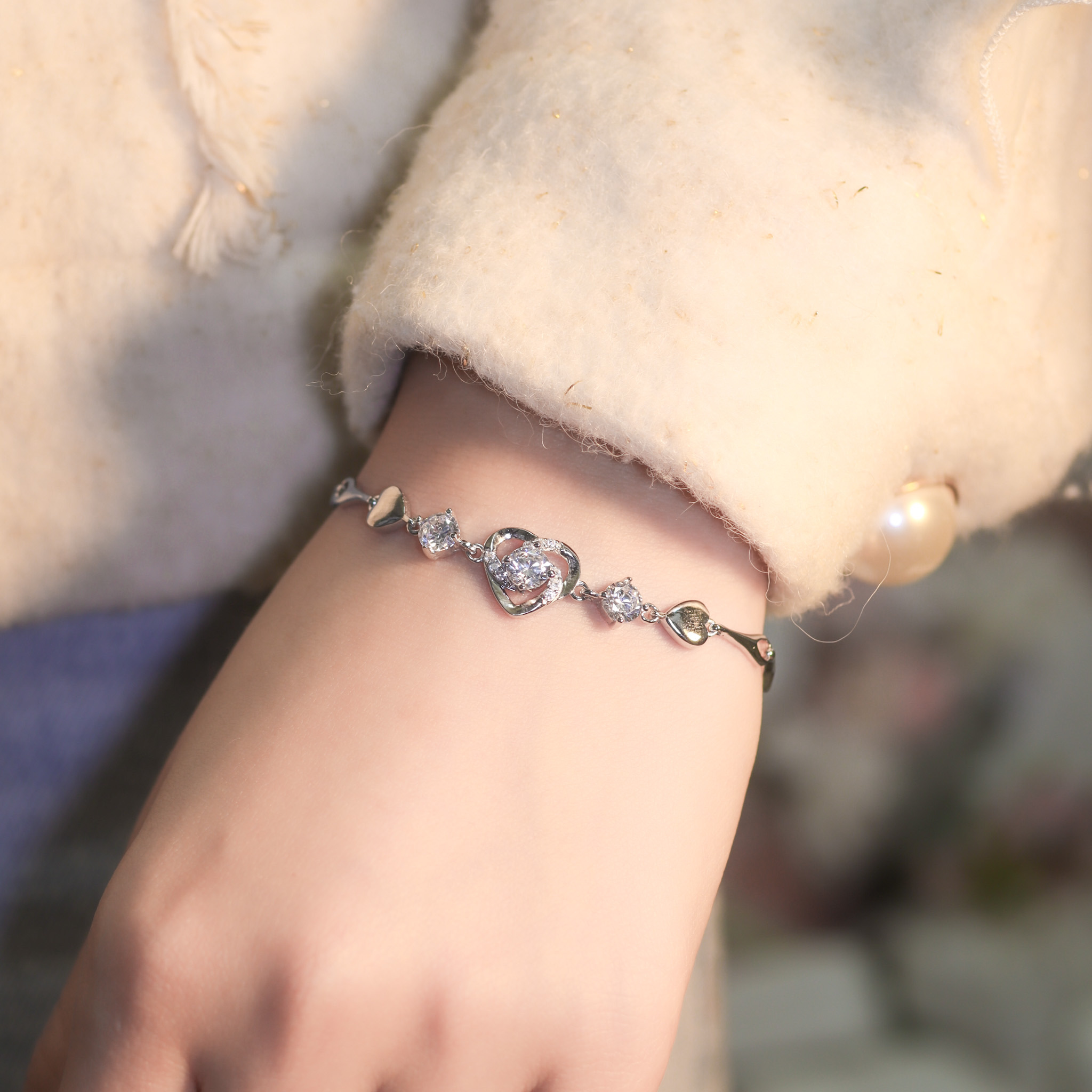 | 925銀丨愛意幸福軟手鐲（白色 / 藍色）| BR1226 |