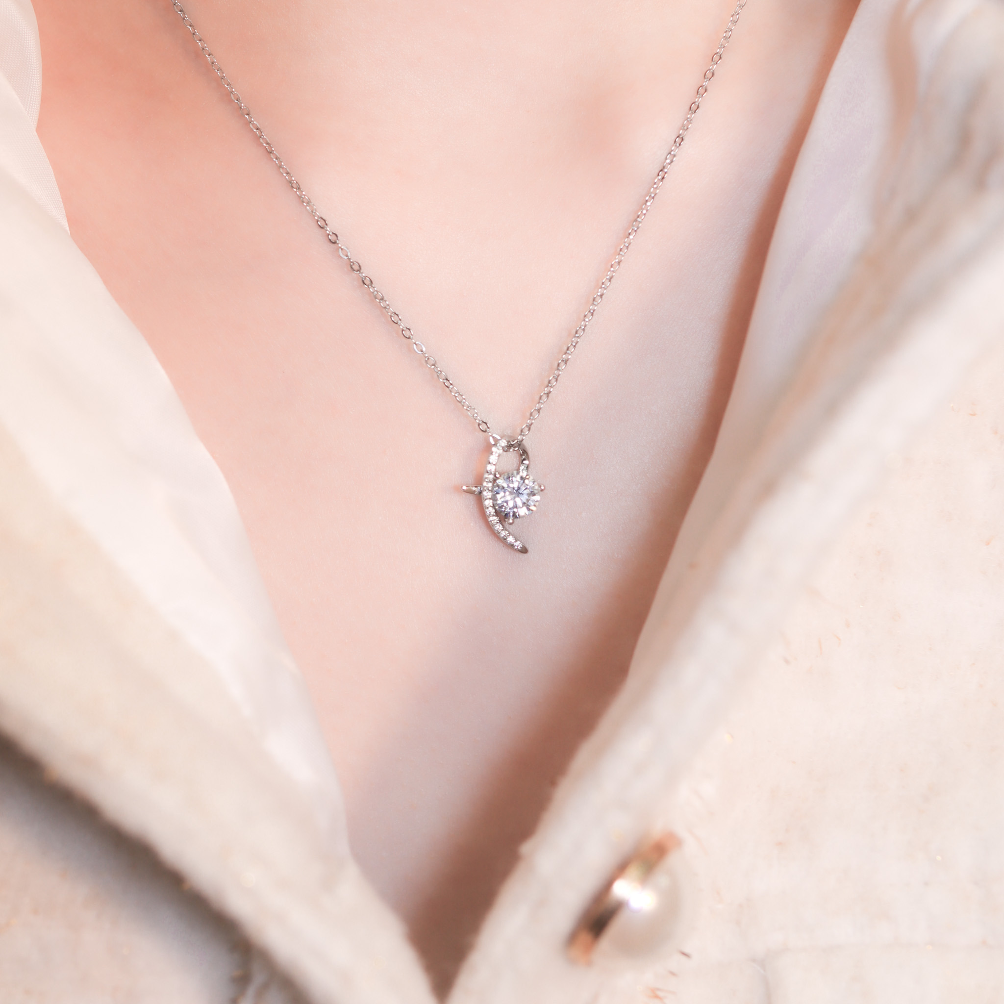 | 925純銀・厚鍍白金 | 屬於我們的愛項鍊 | NE1322 |