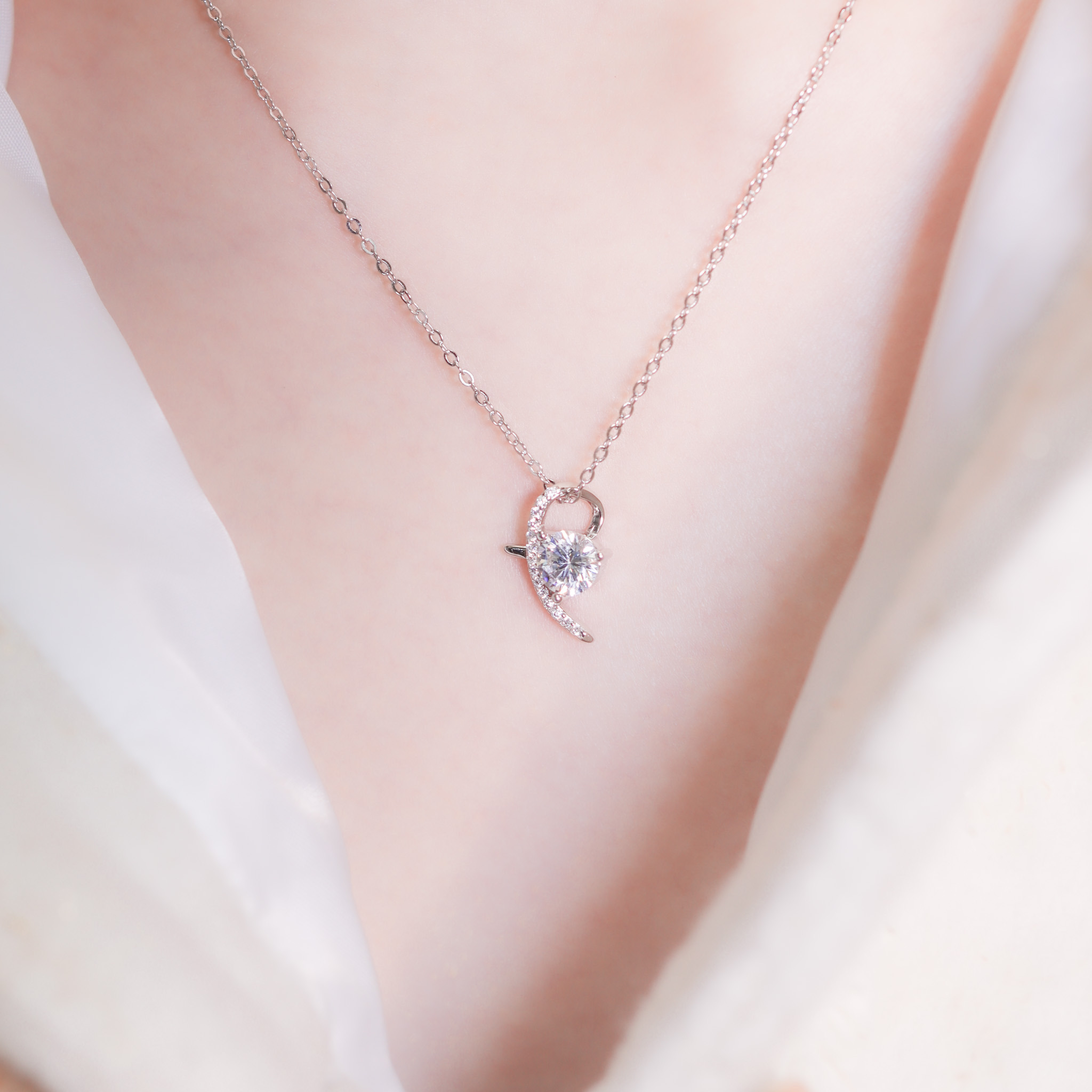 | 925純銀・厚鍍白金 | 屬於我們的愛項鍊 | NE1322 |