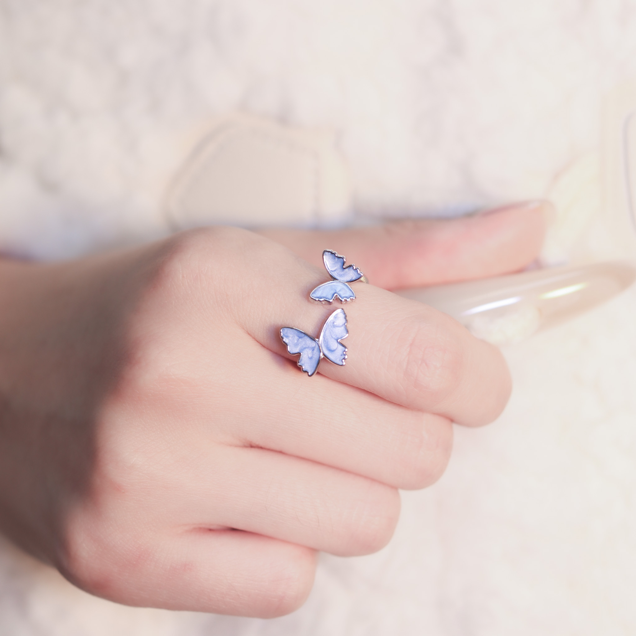 | 925純銀・白金 | 蝶紛願夢戒指 | RI0806 |