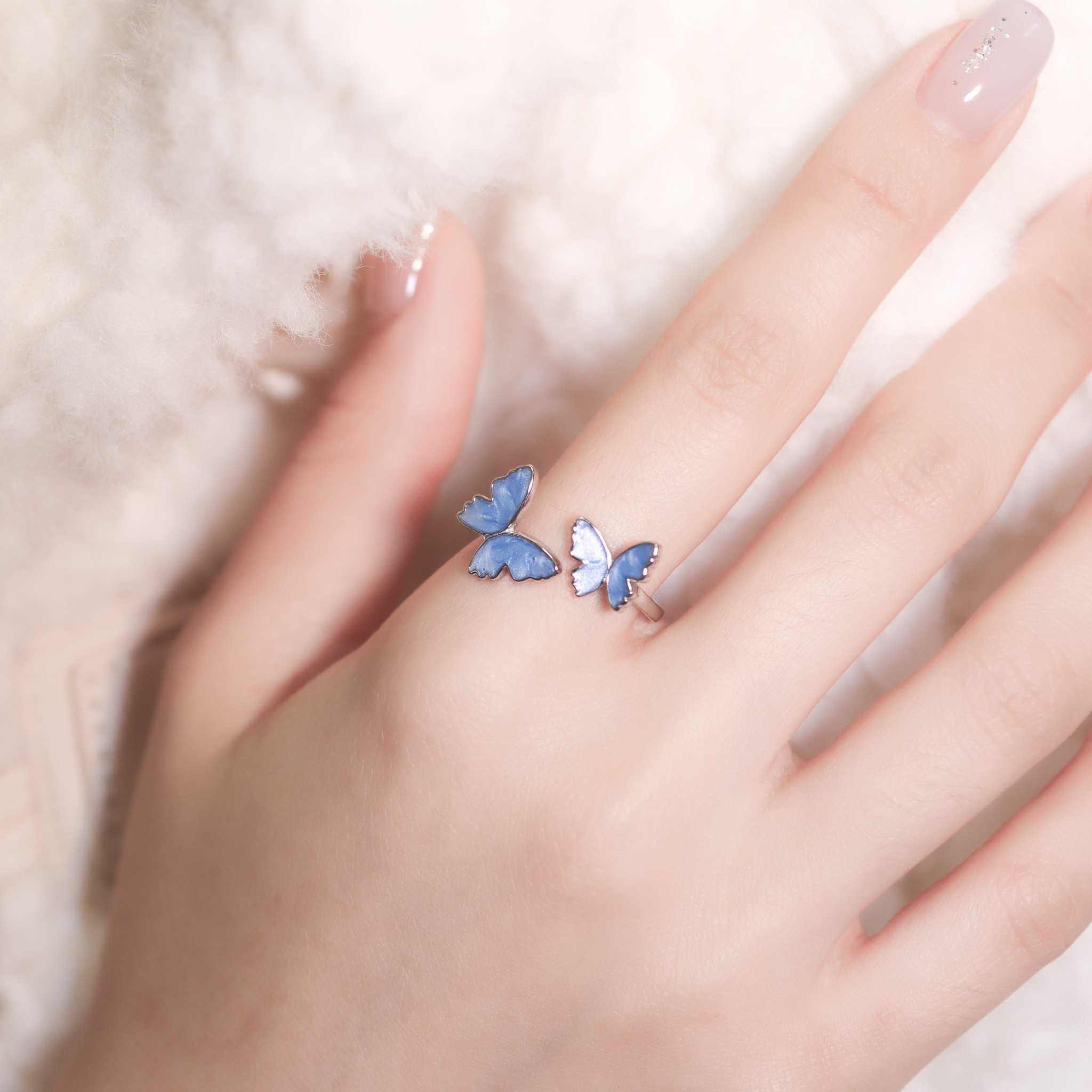 | 925純銀・白金 | 蝶紛願夢戒指 | RI0806 |