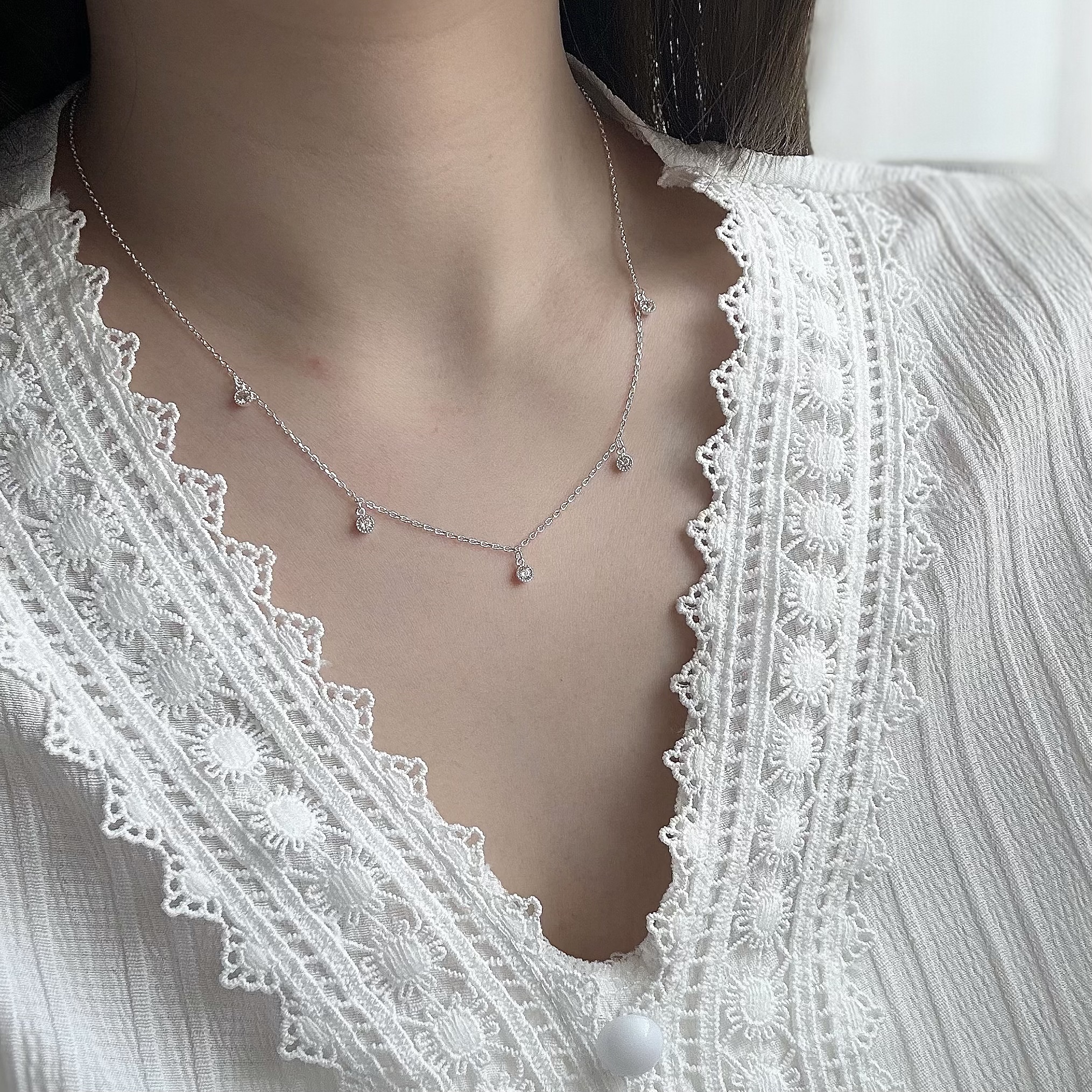 B05分布式小鑽純銀鎖骨鏈