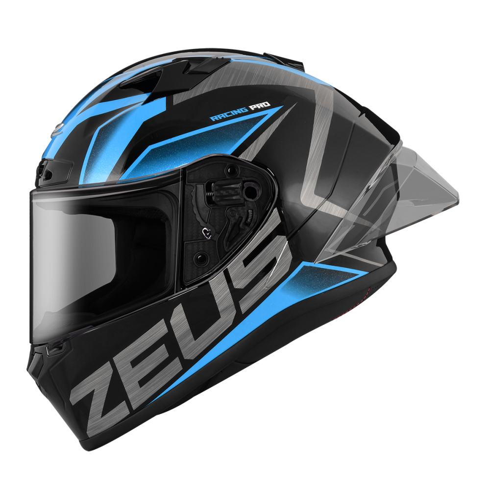 ZEUS ZS-826 BK3 黑 藍 彩繪 全罩帽款 大鴨尾