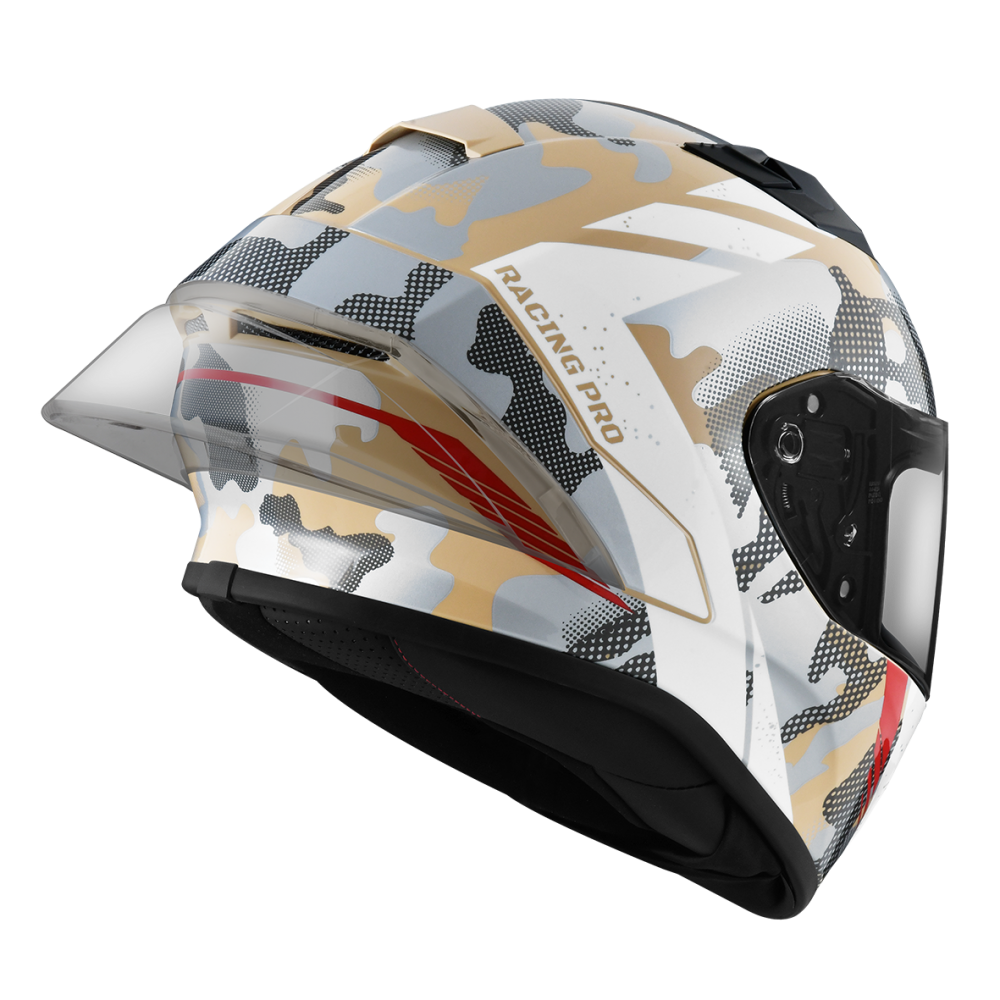 ZEUS ZS-826 BK8 卡其 銀 彩繪 全罩帽款 大鴨尾