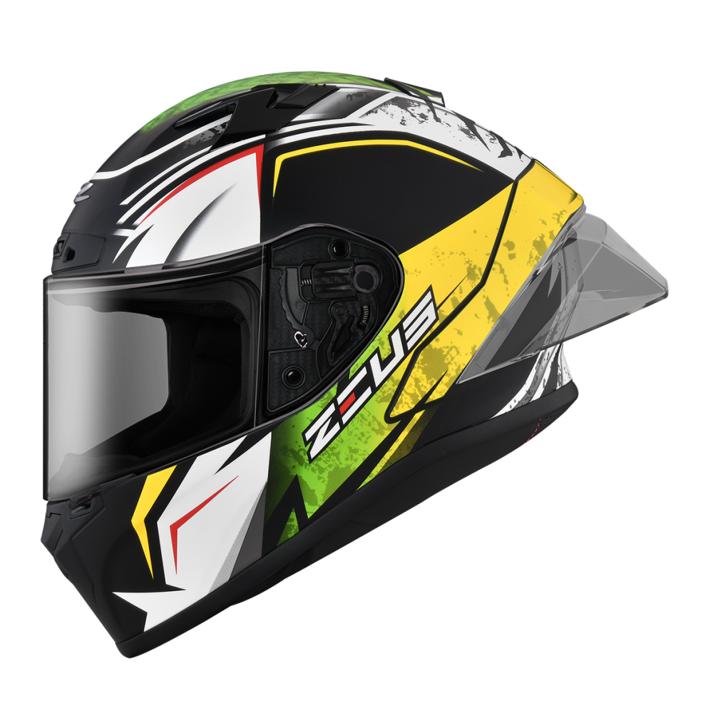 ZEUS ZS-826 BK9 消光黑 黃 彩繪 全罩帽款 大鴨尾