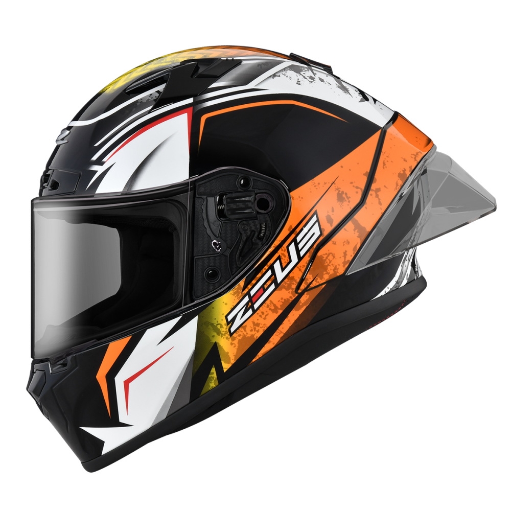 ZEUS ZS-826 BK9 黑 橘 彩繪 全罩帽款 大鴨尾