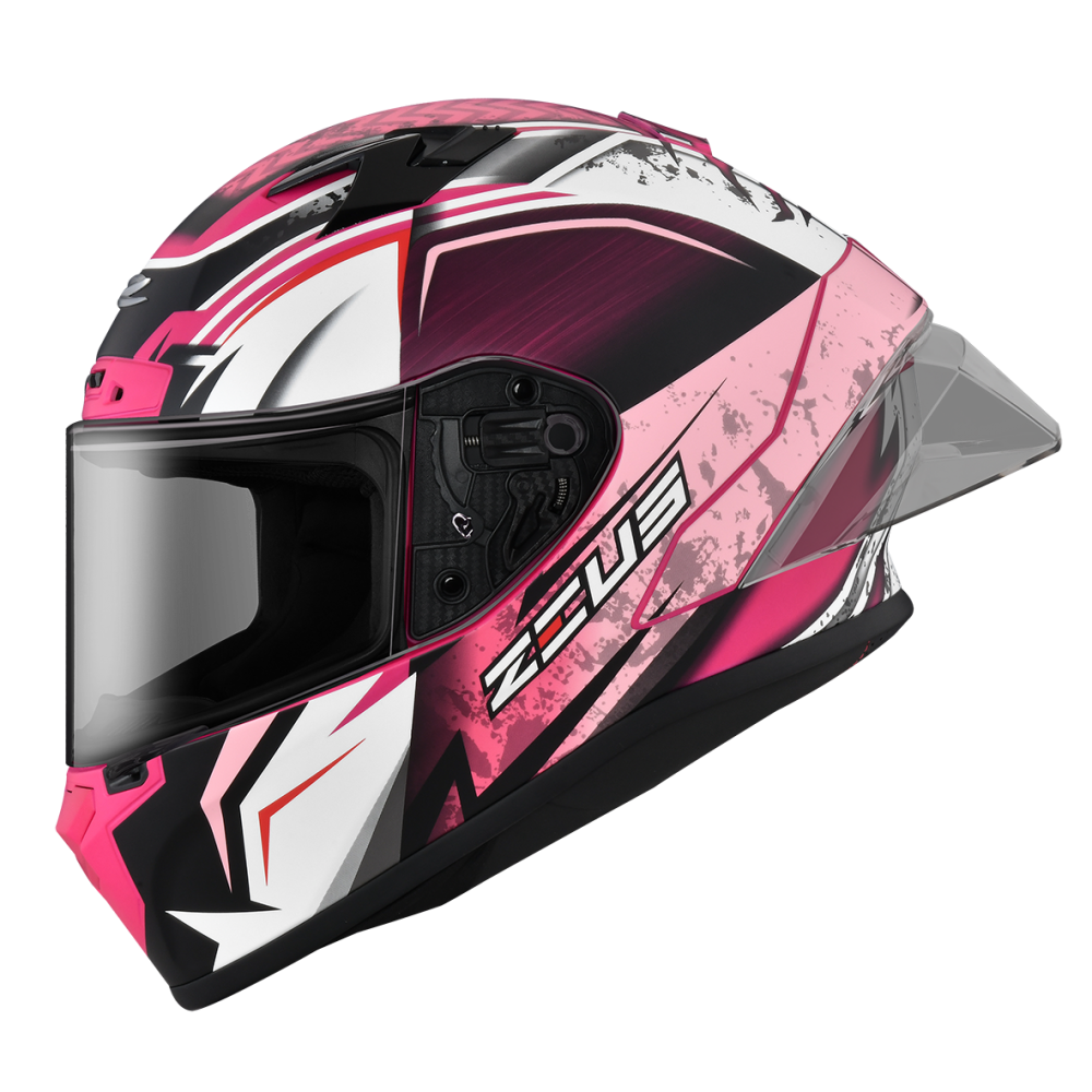 ZEUS ZS-826 BK9 消光桃紅 粉紅 彩繪 全罩帽款 大鴨尾