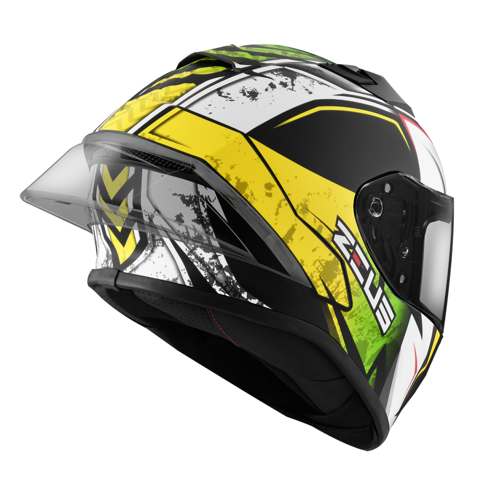 ZEUS ZS-826 BK9 消光黑 黃 彩繪 全罩帽款 大鴨尾