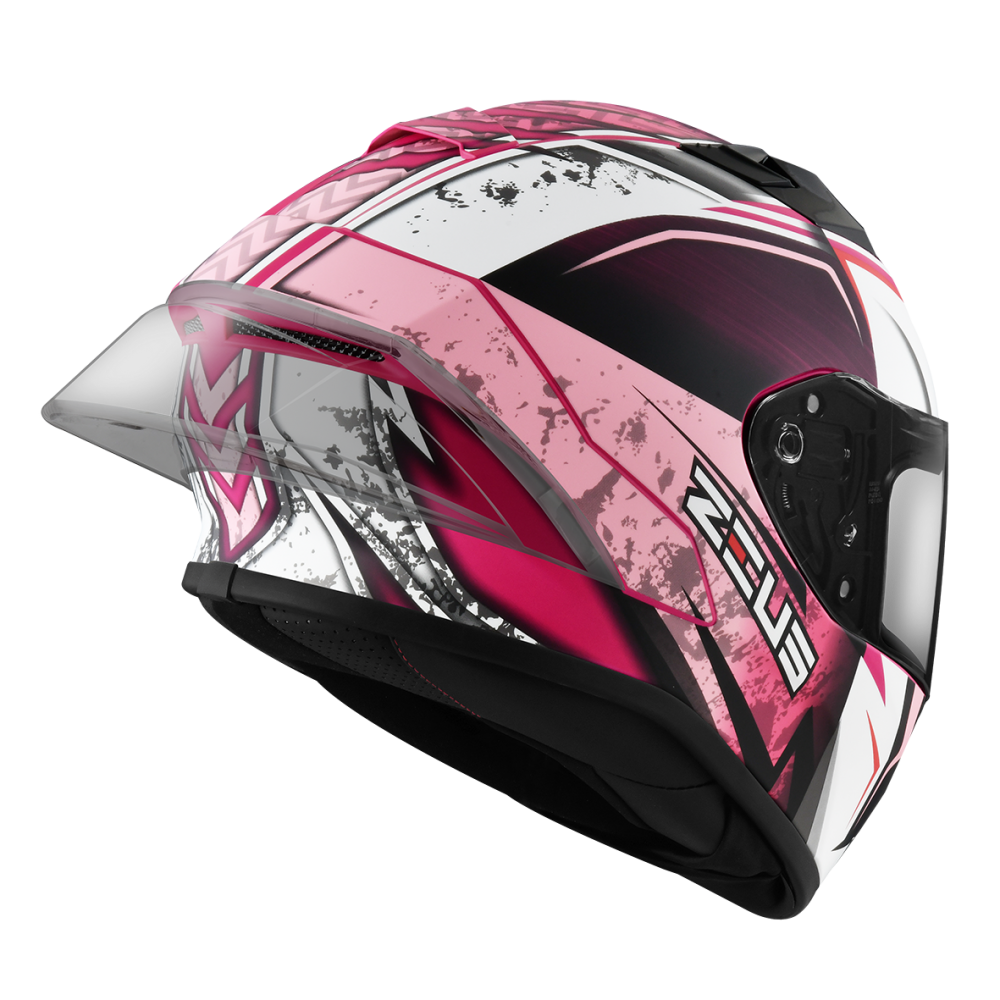 ZEUS ZS-826 BK9 消光桃紅 粉紅 彩繪 全罩帽款 大鴨尾