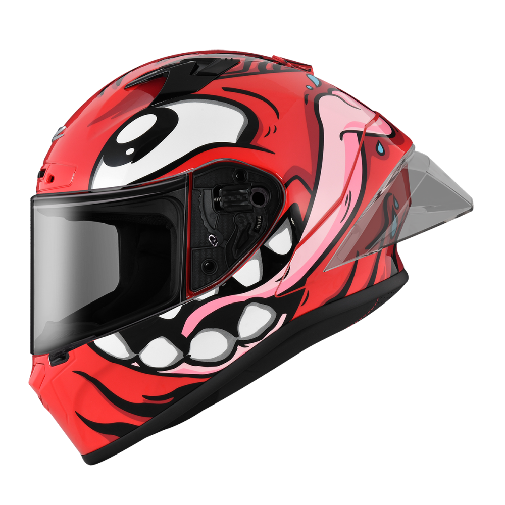 ZEUS ZS-826 BK12 紅/紅 彩繪 全罩帽款 大鴨尾