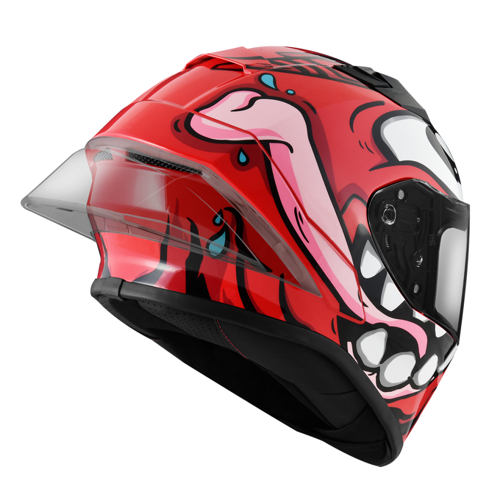 ZEUS ZS-826 BK12 紅/紅 彩繪 全罩帽款 大鴨尾