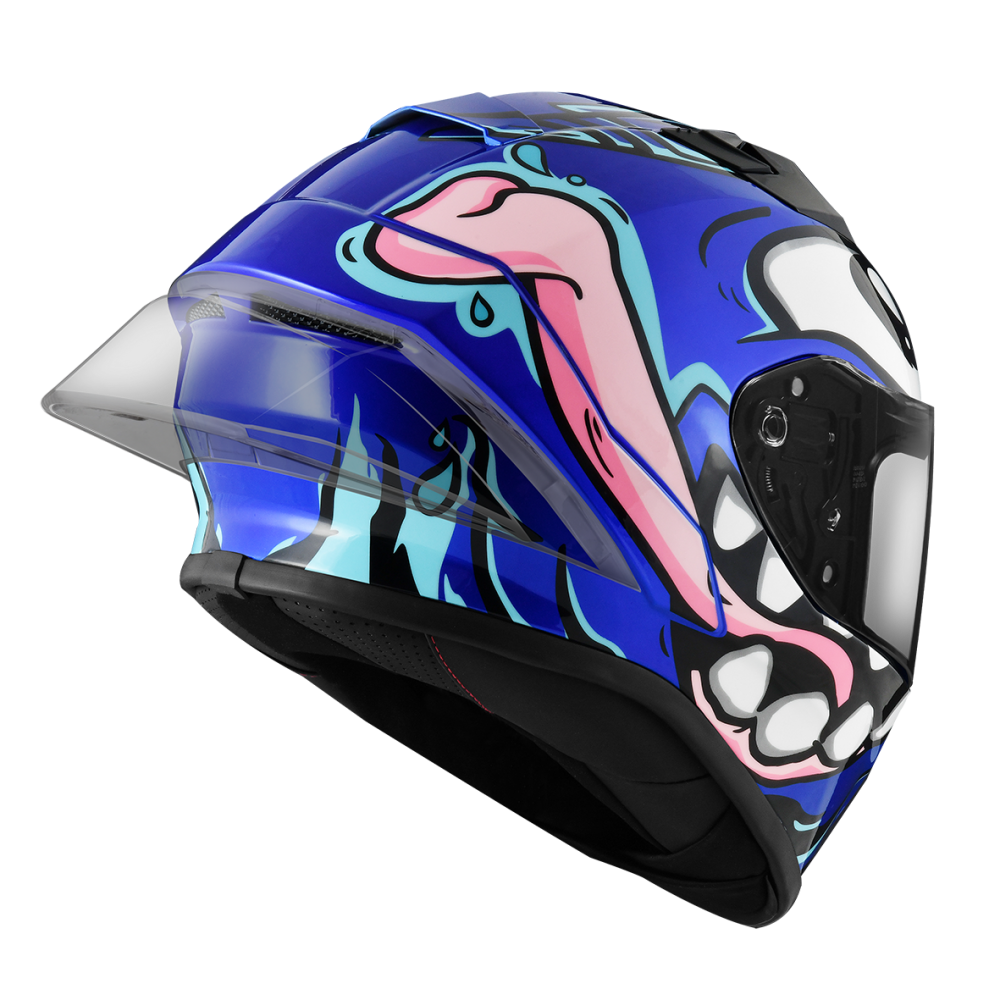 ZEUS ZS-826 BK12 海藍/藍 彩繪 全罩帽款 大鴨尾