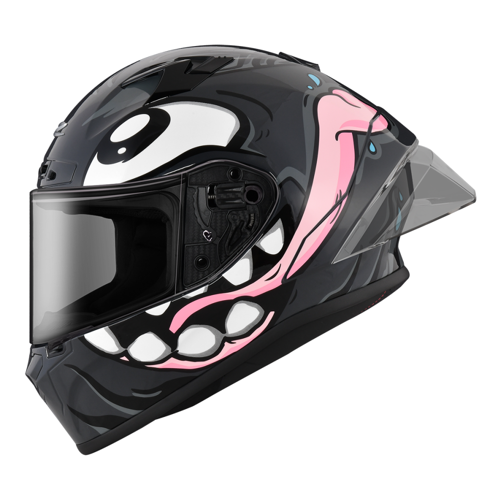 ZEUS ZS-826 BK12 黑灰/黑銀 彩繪 全罩帽款 大鴨尾