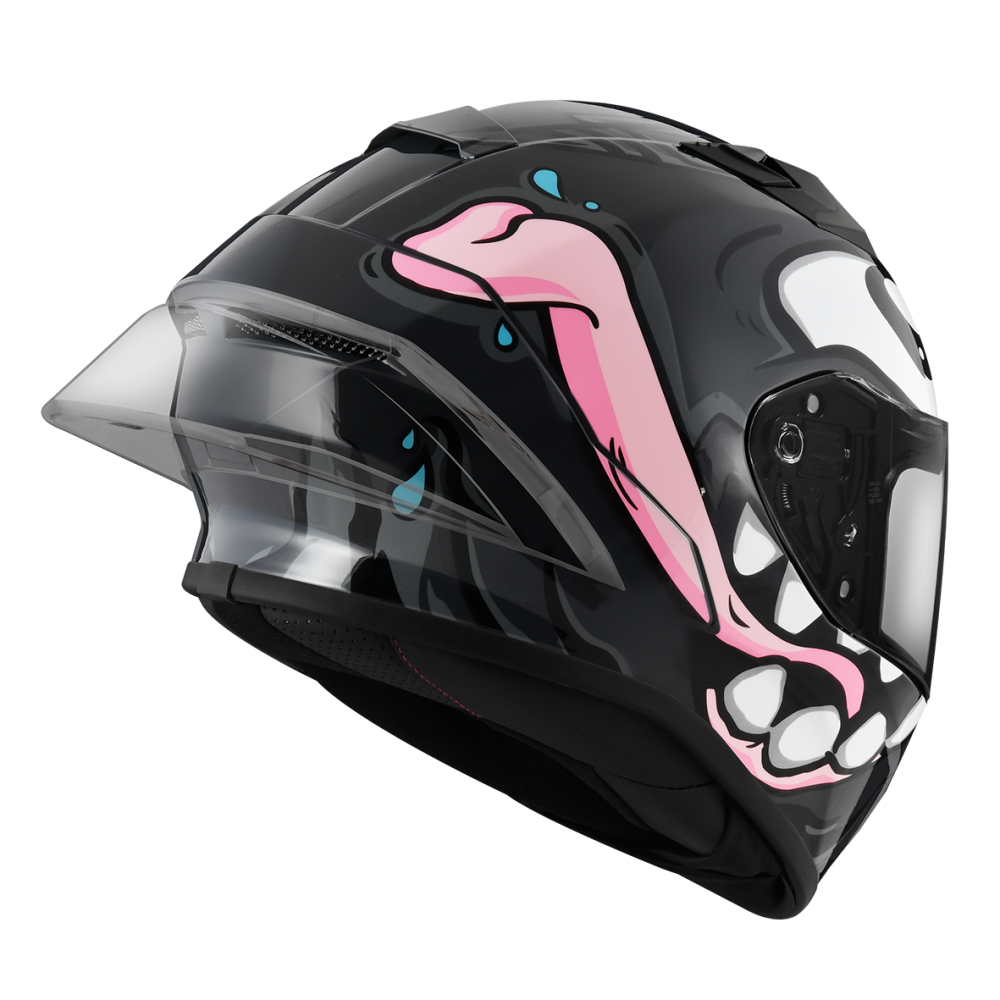 ZEUS ZS-826 BK12 黑灰/黑銀 彩繪 全罩帽款 大鴨尾