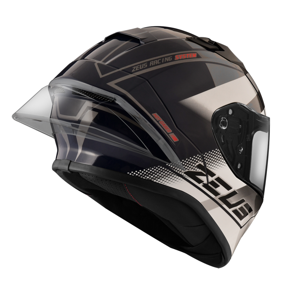 ZEUS ZS-826 BK17 暗藍/白 彩繪 全罩帽款 大鴨尾