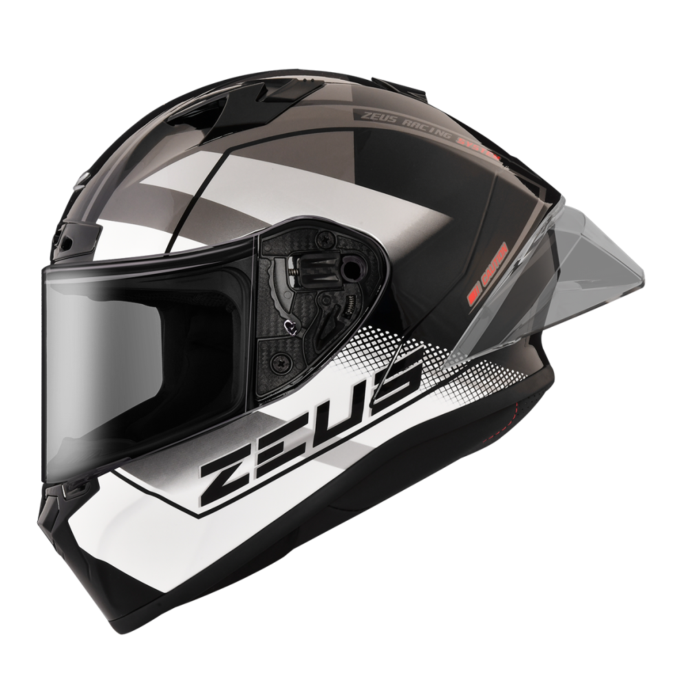 ZEUS ZS-826 BK17 黑/白 彩繪 全罩帽款 大鴨尾