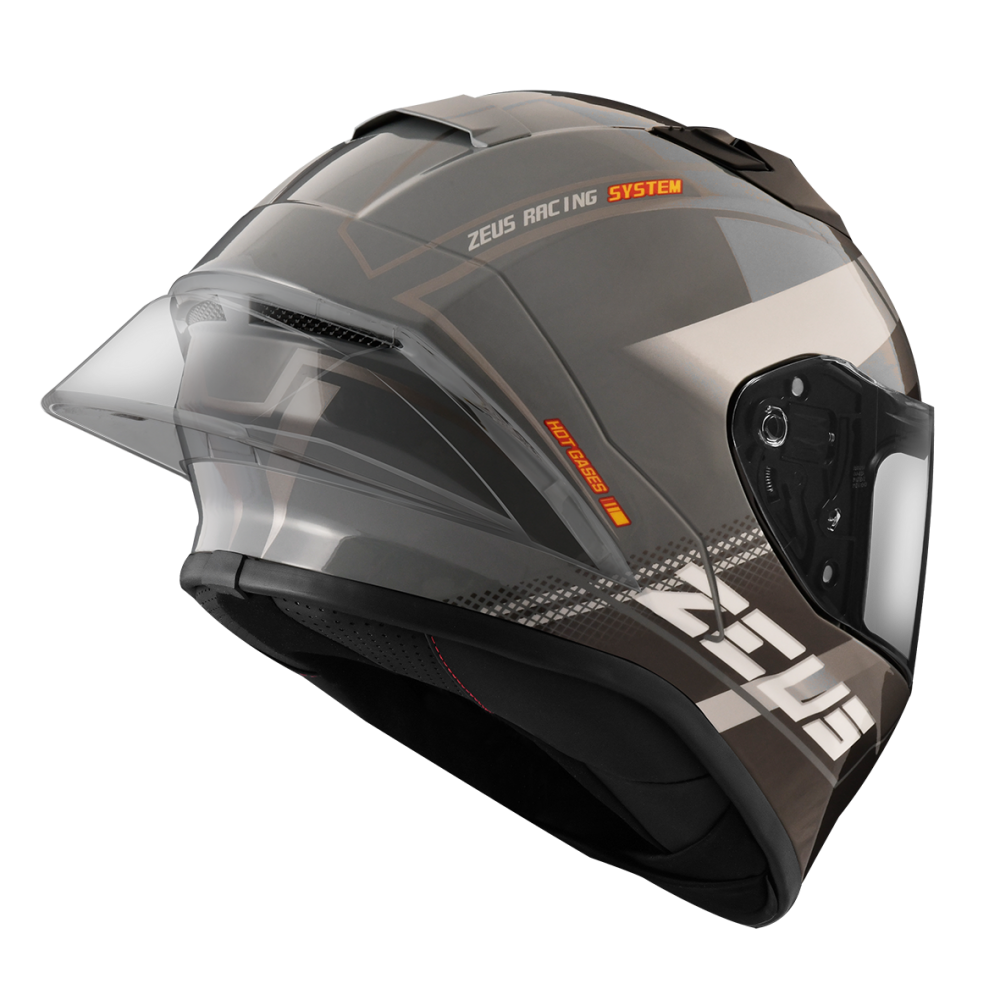 ZEUS ZS-826 BK17 水泥灰/黑銀 彩繪 全罩帽款 大鴨尾