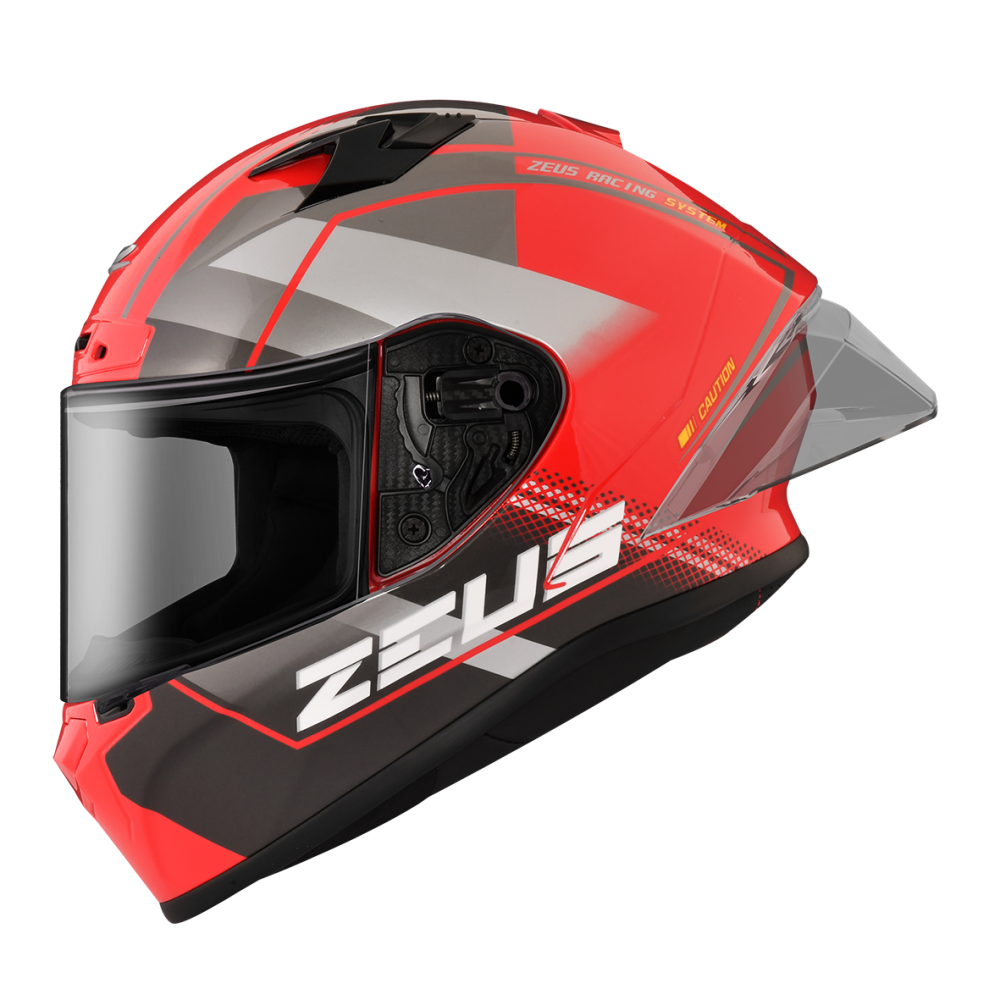 ZEUS ZS-826 BK17 紅/黑銀 彩繪 全罩帽款 大鴨尾