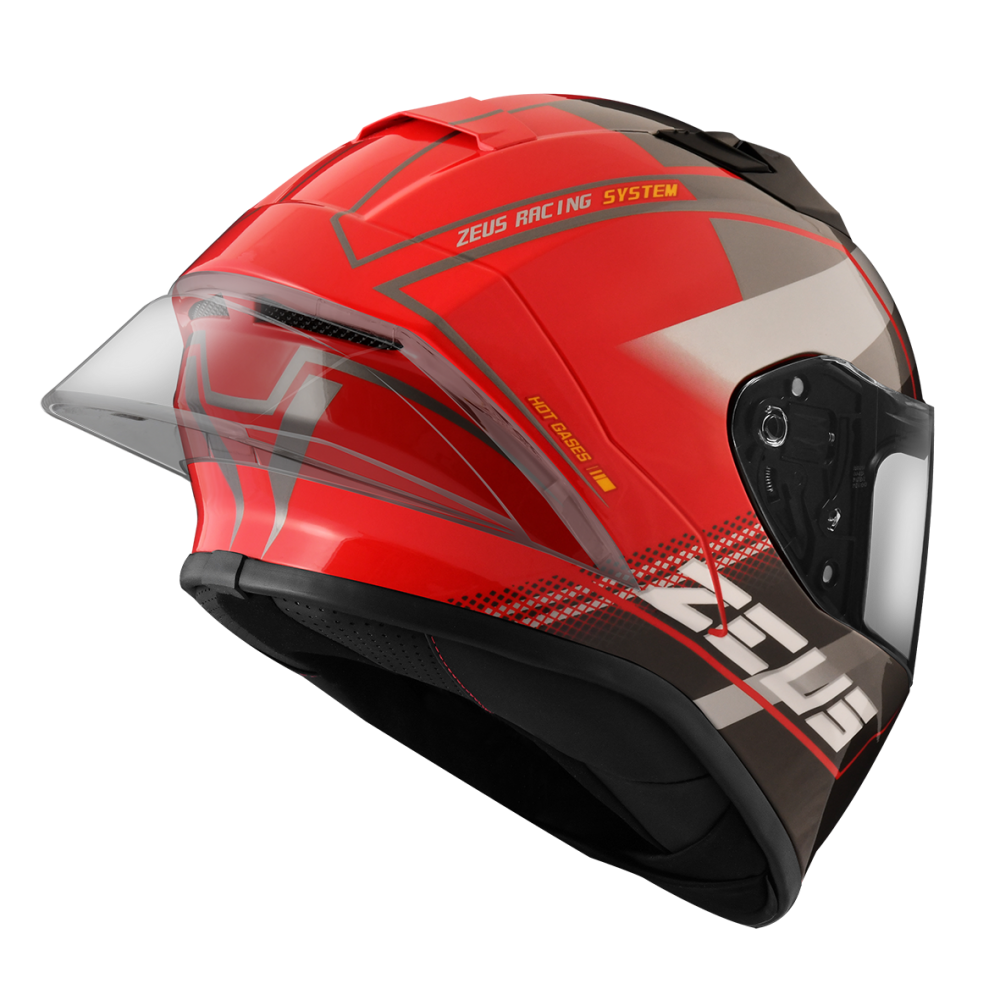 ZEUS ZS-826 BK17 紅/黑銀 彩繪 全罩帽款 大鴨尾