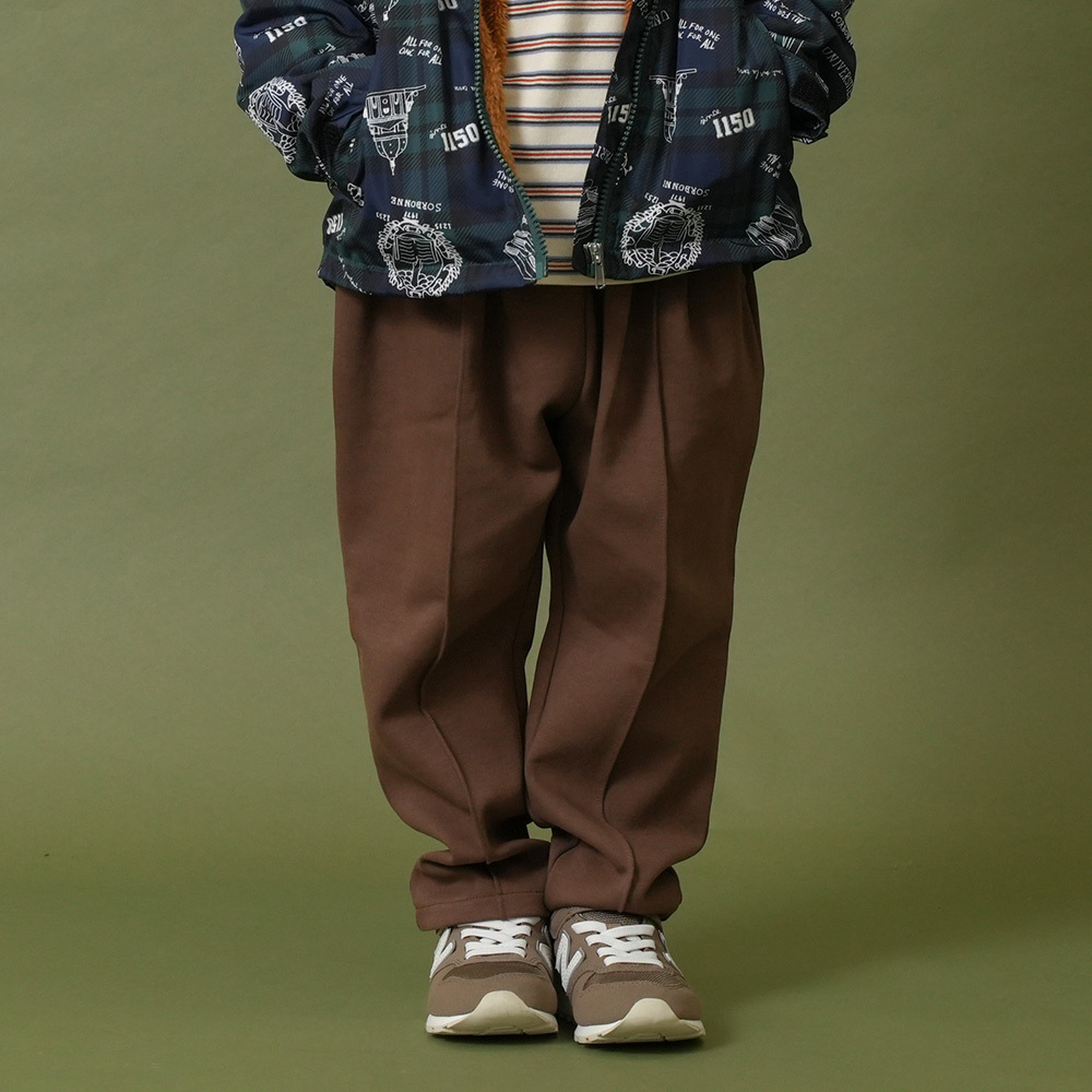 日本 RIO 類西裝 中央線錐形9分寬褲 (咖啡色，120) C32041-44