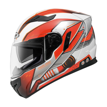 ZEUS ZS-813 AN19 白/紅 彩繪 全罩帽款 內墨片