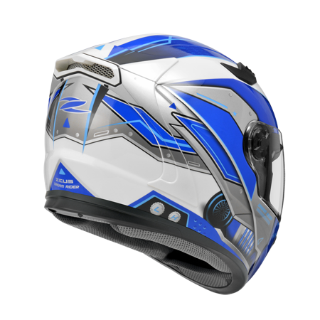 ZEUS ZS-813 AN19 白/藍 彩繪 全罩帽款 內墨片