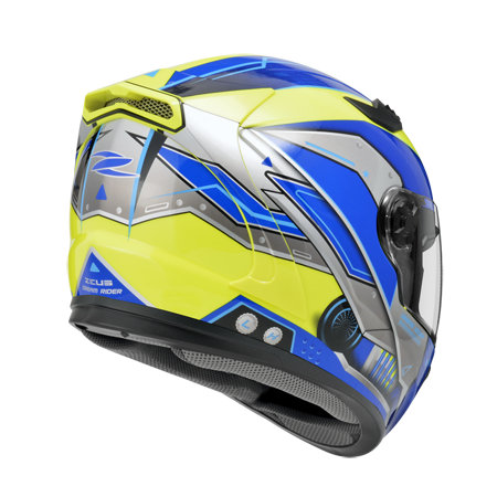 ZEUS ZS-813 AN19 螢光黃/藍 彩繪 全罩帽款 內墨片