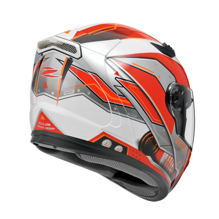 ZEUS ZS-813 AN19 白/紅 彩繪 全罩帽款 內墨片