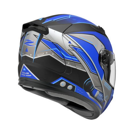 ZEUS ZS-813 AN19 消光黑/藍 彩繪 全罩帽款 內墨片