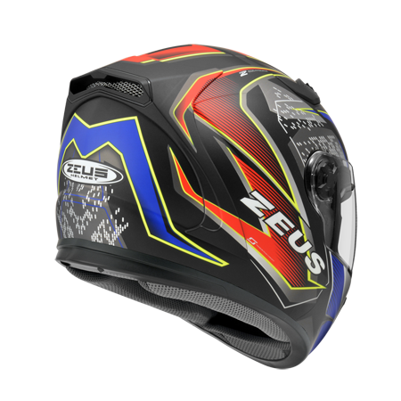 ZEUS ZS-813 AN20 消光黑/紅藍 彩繪 全罩帽款 內墨片