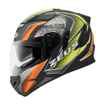 ZEUS ZS-813 AN20 消光黑/螢光黃 彩繪 全罩帽款 內墨片