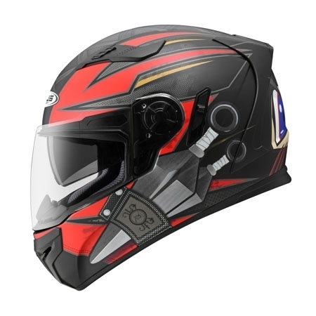 ZEUS ZS-813 AN35 消光黑/紅 彩繪 全罩帽款 內墨片