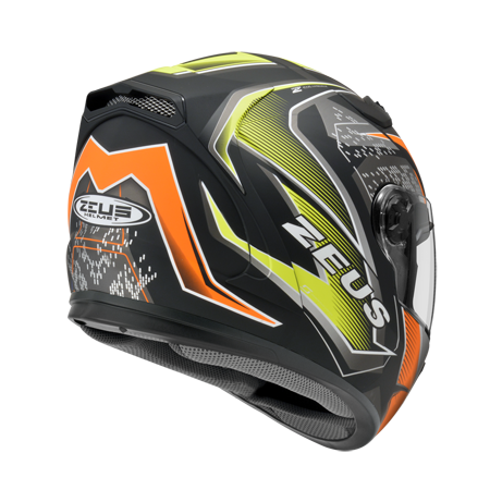 ZEUS ZS-813 AN20 消光黑/螢光黃 彩繪 全罩帽款 內墨片