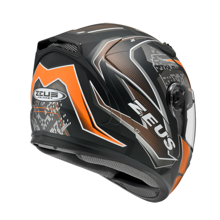 ZEUS ZS-813 AN20 消光黑/黑橘 彩繪 全罩帽款 內墨片