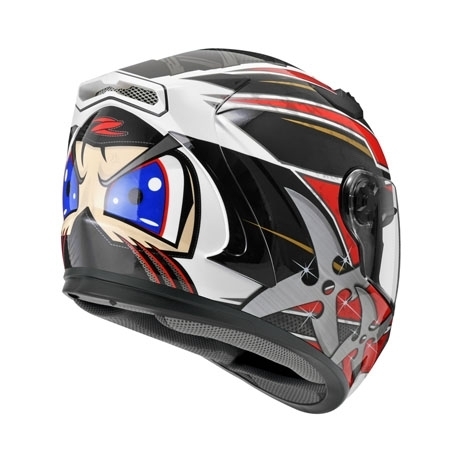 ZEUS ZS-813 AN35 白/紅 彩繪 全罩帽款 內墨片