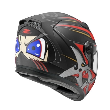 ZEUS ZS-813 AN35 消光黑/紅 彩繪 全罩帽款 內墨片