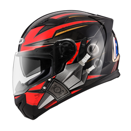 ZEUS ZS-813 AN35 珍珠黑/紅 彩繪 全罩帽款 內墨片