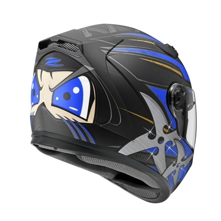 ZEUS ZS-813 AN35 消光黑/藍 彩繪 全罩帽款 內墨片