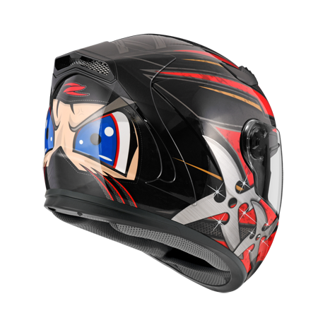 ZEUS ZS-813 AN35 珍珠黑/紅 彩繪 全罩帽款 內墨片