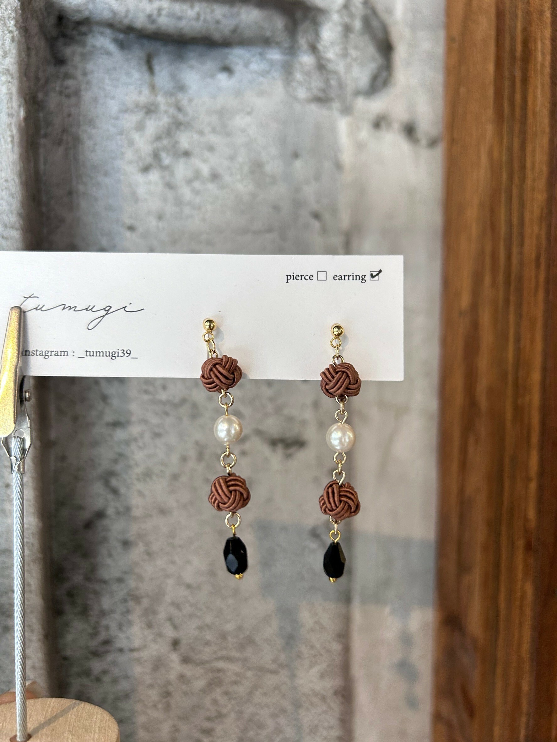 [TUMUGI] 水引繩球x珍珠耳環