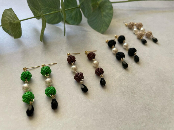 [TUMUGI] 水引繩球x珍珠耳環