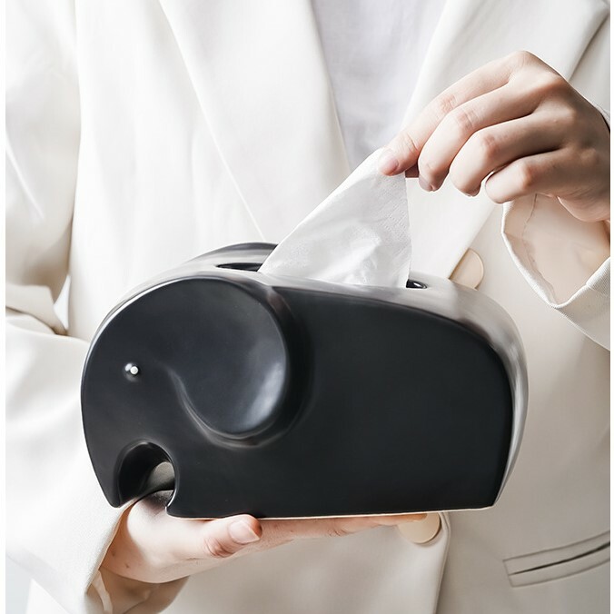 《5610》簡約大象陶瓷紙巾盒