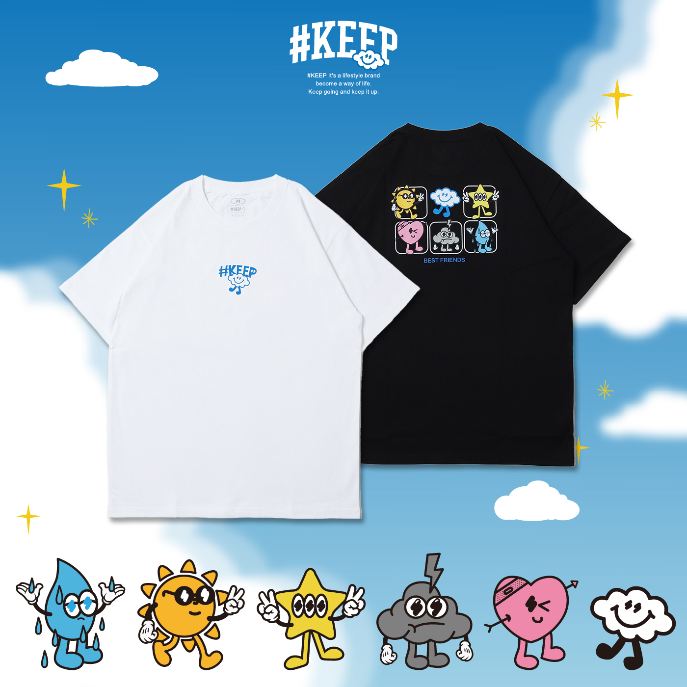 #KEEP UNIVERSE FRIENDS TEE 白色 黑色 KEEP宇宙系列 好朋友短TEE【KS272】